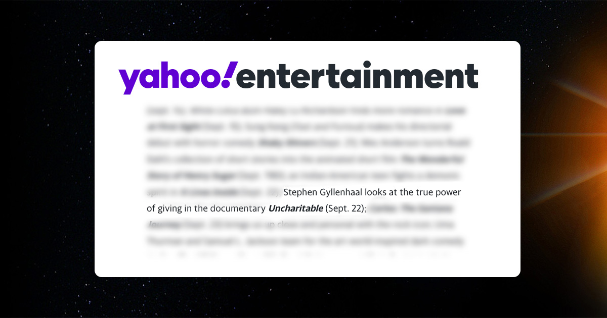 Yahoo! Entertainment Highlights UnCharitable